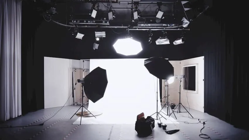 Set de fotografía de estudio con luces